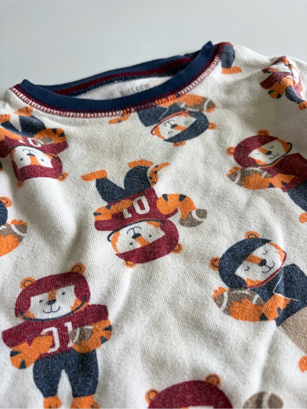 Bundle of Baby Boy Pajama Sets Size 12 Months Carter’s Football Red Blue Stripes - Picture 10 of 16